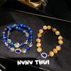 Ancient Flower Silk, Colorful Tiger'S Eye Stone, Gourd Gemstone Bracelet, New Chinese Style, Lapis Lazuli Fulu Flower God Bracelet Stacked And Worn.