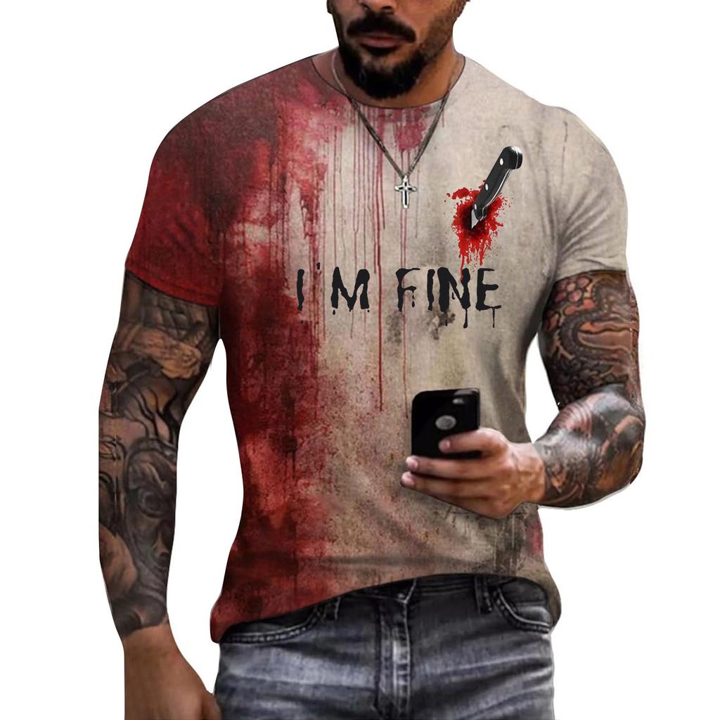 Unisex Summer Printed T-Shirt Unisex Loose Casual Short Sleeve Top