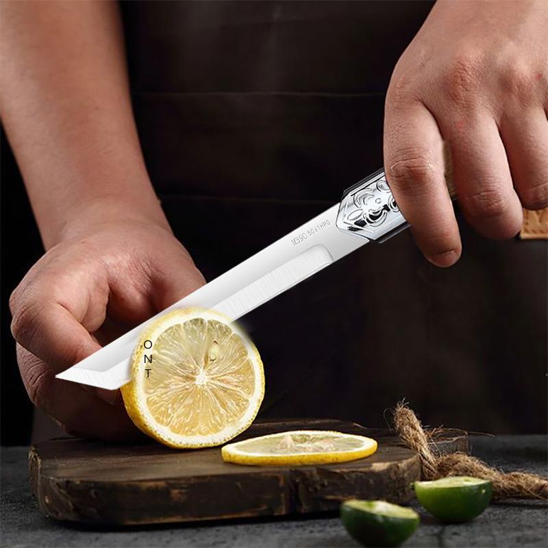 Stainless Steel Fruit Utility Knife Portable Fruit Paring Pocket Knife Household Multipurpose Vegetable Cutting Straight Knife