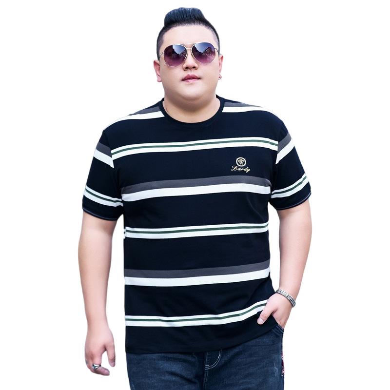 Obese Men's Summer Fat Plus Size Round Neck Short-sleeved T-shirt Oversized Loose Fat People Body Shirt Tops Oversized