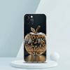 Weiche durchsichtige TPU-Handyhülle für iPhone 16 15 14 13 12 11 Pro Max XR 8 7 Plus XR Schale Glückliches Schwarzes Apfelmuster Capas