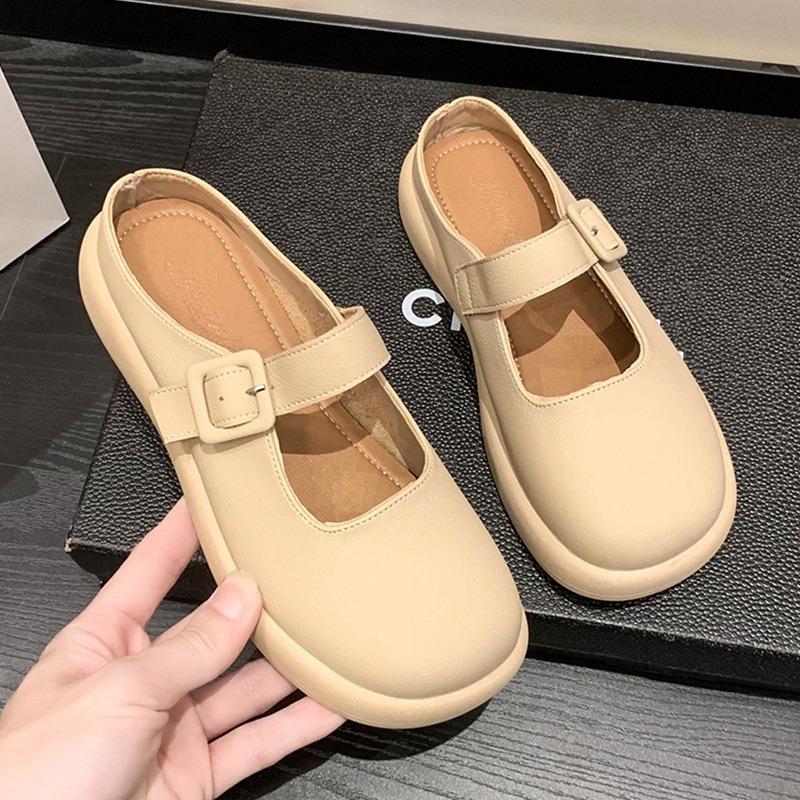 

Баотоу Полушлепанцы Сандалии на толстой подошве Обувь нового стиля Обувь на мягкой подошве для ленивых 40 абрикосовый