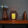 Black Iron Wire Tealight Candle Holder with LED for Living Room Decoration