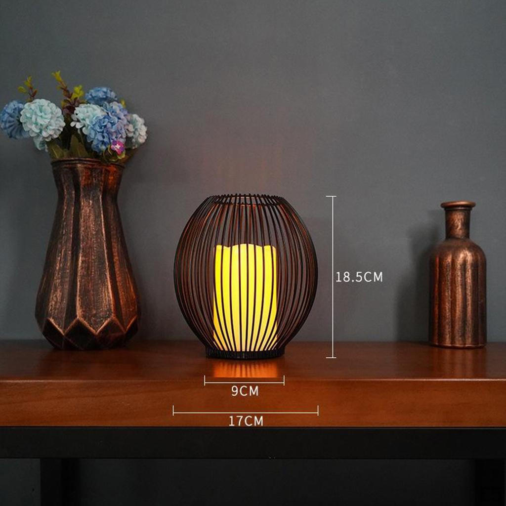 Black Iron Wire Tealight Candle Holder with LED for Living Room Decoration