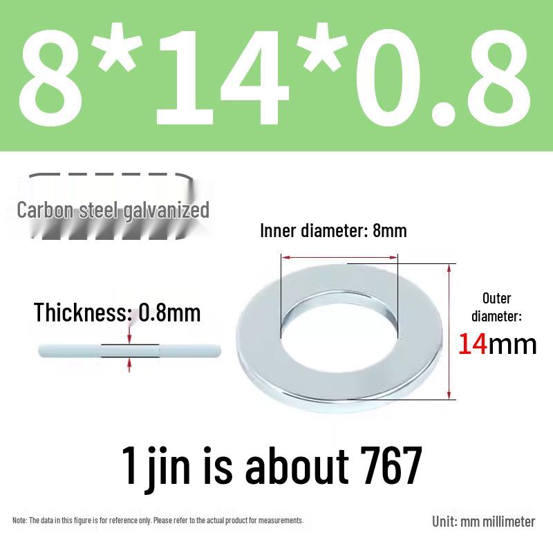 Oversized Thickened Galvanized Iron Flat Washer M2M3456810-M6