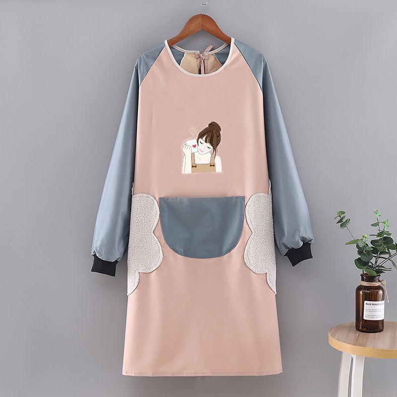 Waterproof and Oil-Proof Long Sleeve Kitchen Apron for Adults