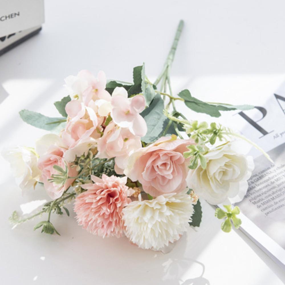 Beautiful 30CM Artificial Rose Flower Silk Peony Colorful Silk Hydrangea DIY Simulated Flowers Wedding Arrangements