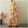 Women's Vintage Long Dress with Cotton and Linen Patterns