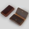 Vintage Genuine Leather Wallets Men's Women's Coin Purses Headphone Holder Portable Data Cable Headphone Storage Bag Card Holder