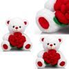 Adorable Plush Rose Bear Pp Cotton Filled White 30cm Perfect For Valentine's Day