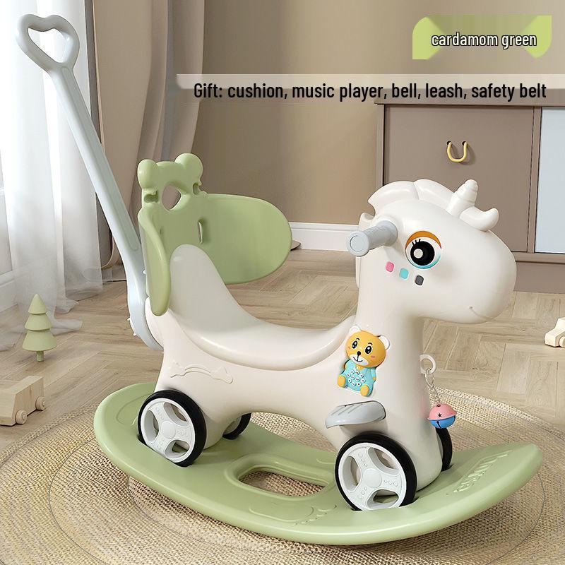 3-in-1 Wooden Rocking Horse & Ride-On Toy: Perfect First Birthday Gift for Boys and Girls