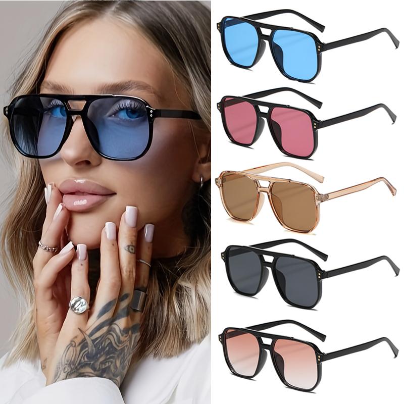 5pcs Pack Square Sunglasses Women Men UV Resistant Oversize Framed Fashion Sun Glasses Durable Eyewear