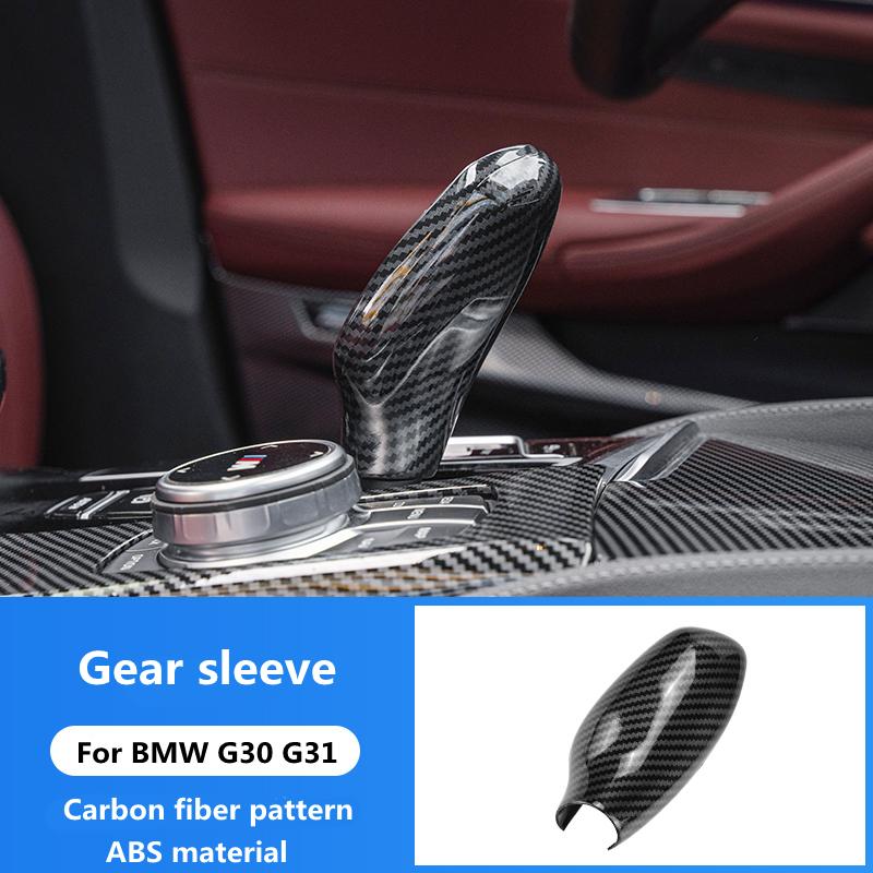 Bilstylingdörr inre handtagsskydd dekorativ klistermärke för BMW 5-serie G30 G31 kolfibermönster interiör