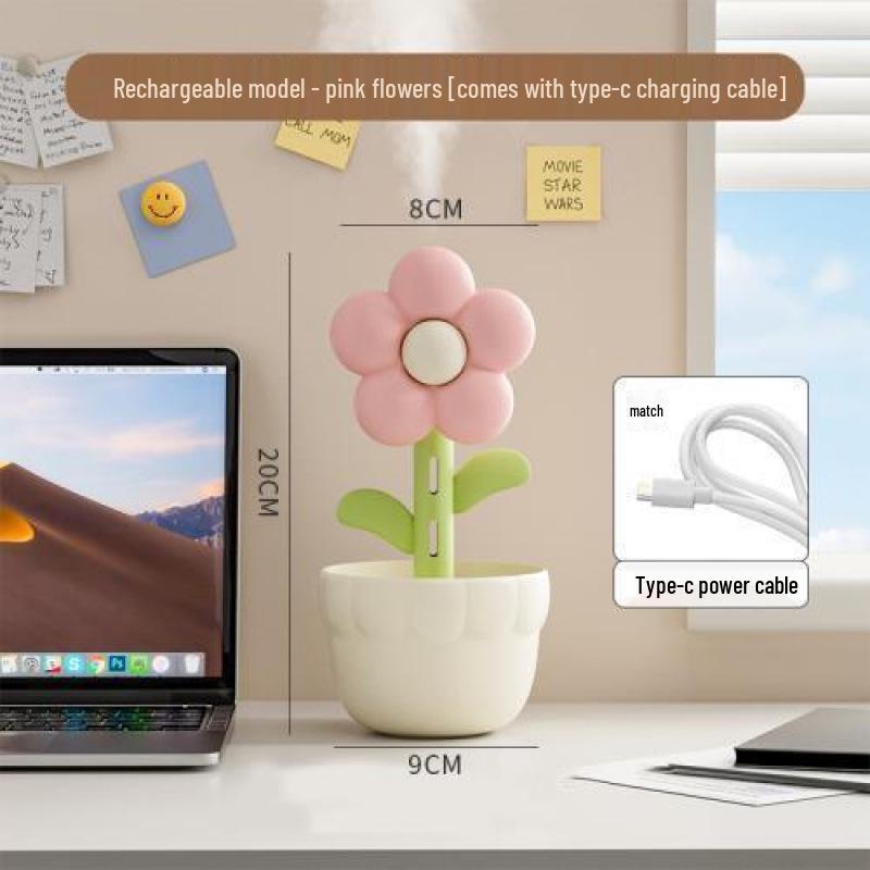 Flower Humidifier with Sleep Aid Light & High Mist Output for Home, Bedroom, Dorm