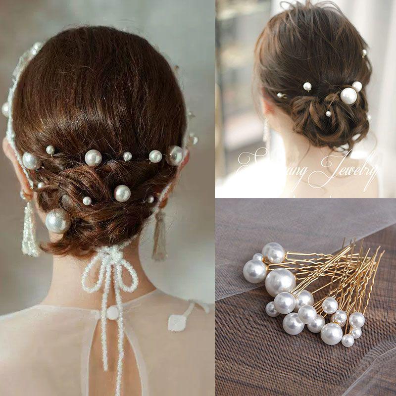 Épingle à cheveux de mariée vintage en perles pour mariage, photographie et chignons de soirée