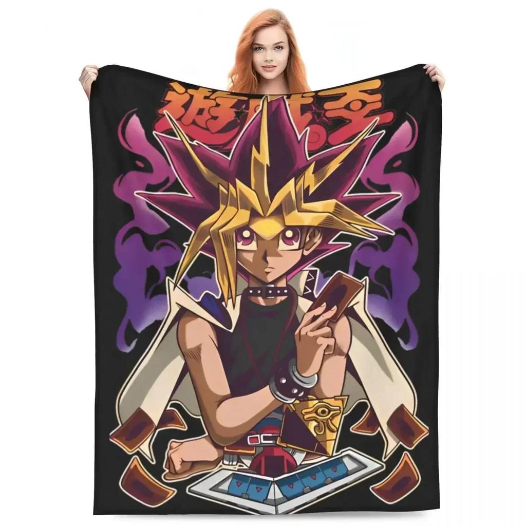 Blauäugiger Weißer Drache Decken Japanischer Anime Yu-Gi-Oh Flauschig Lustig Warme Überwurfdecke für Zuhause Restaurant Winter