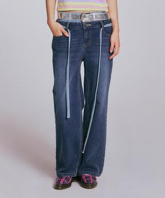 YOUHEE Layered String Denim Pants_Indigo