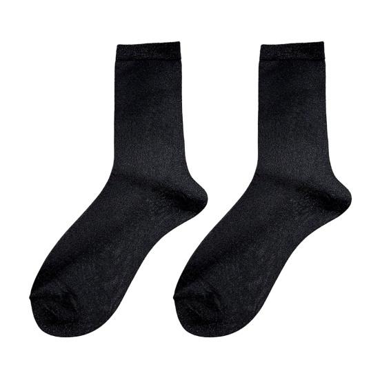Women's Sheer Glitter Crew Socks Metallic Shimmer Shiny Sparkly Socks Breathable Thin Ankle Socks for Ladies Girls