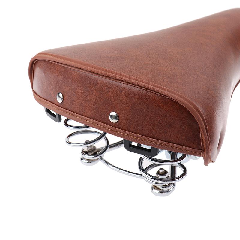 Vintage Retro Bicycle Bike Cycle Pu Leather Saddle Seat Spring Comfortable Seat