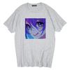 Dark Gothic Short Sleeve T-shirt Cute Cartoon Girl Streetwear Simple Casual Top Retro Loose E-Girl Summer Short Sleeve T-shirt