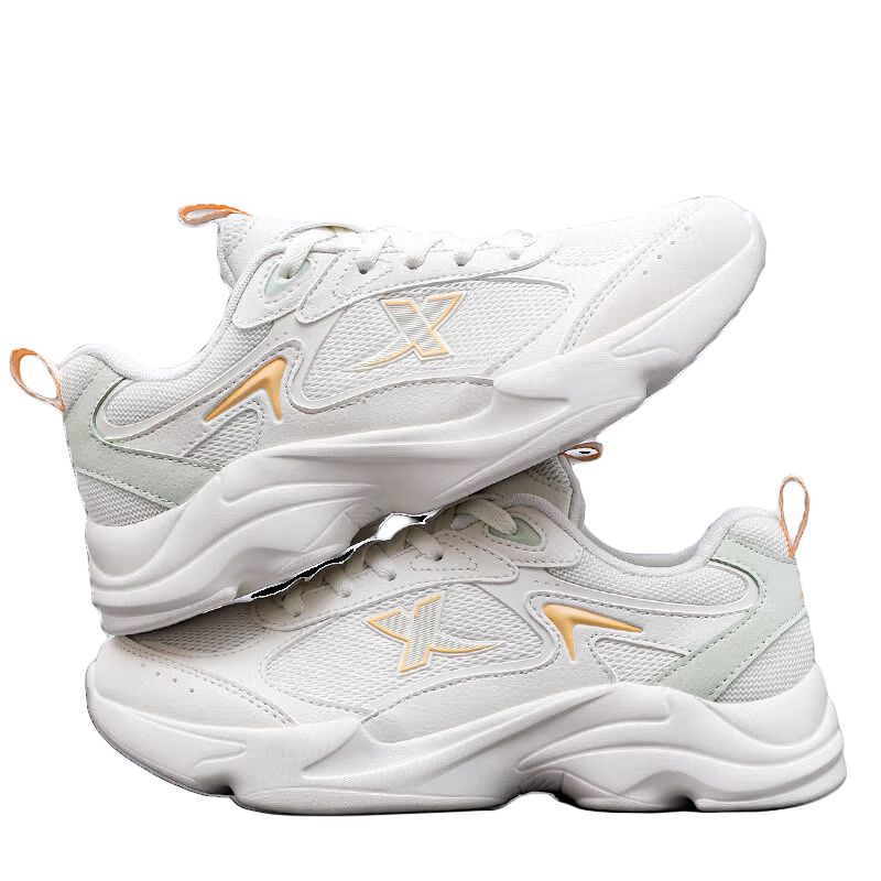 Xtep Hydrogen Wind Technology Lightweight Comfortable Breathable Low-Top Casual Running Shoes Women sneaker White Green 875318320019-1
