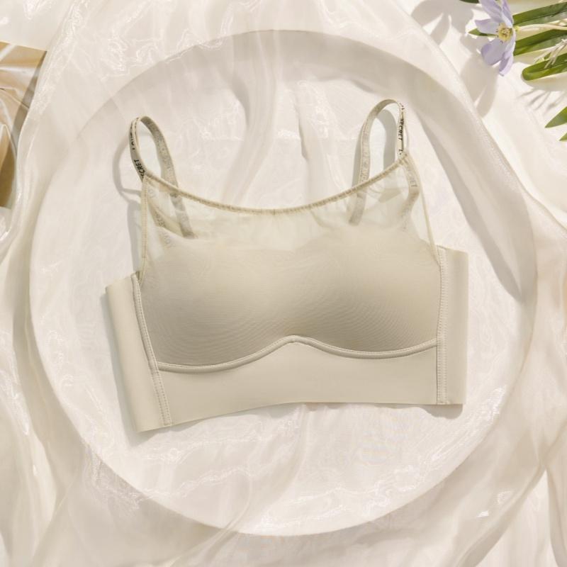 Women's Summer Mesh Stitching Together Thin Shoulder Strap Back Anti Slip Traceless Anti Sagging Underwear