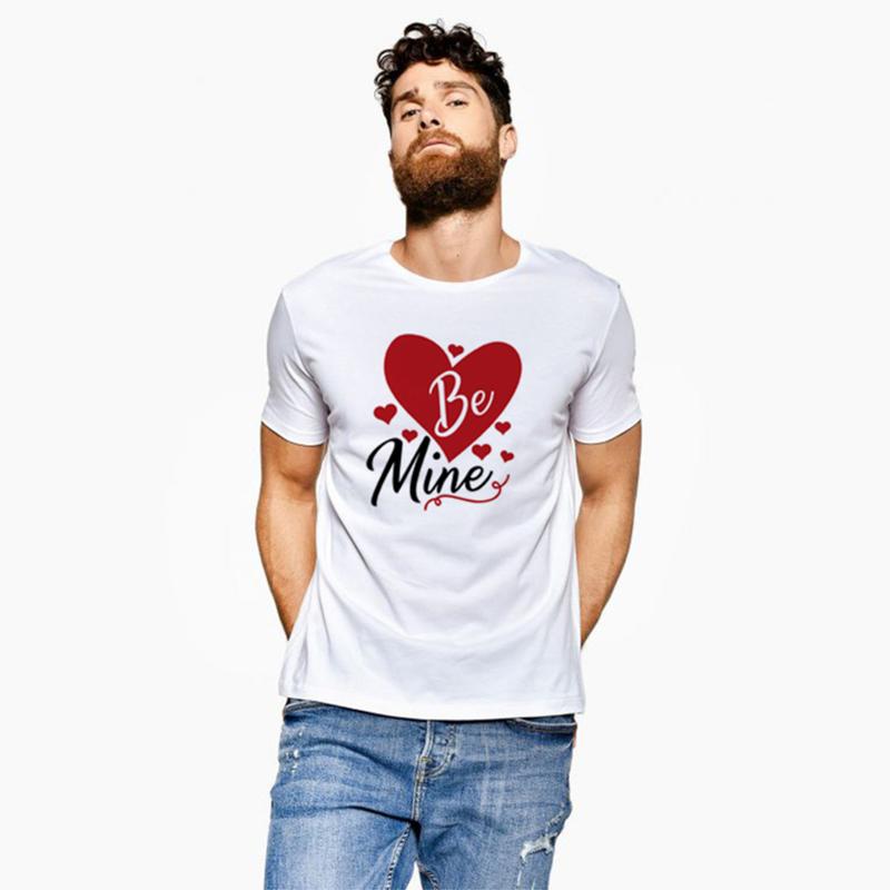 Valentine Day Couple T Shirt Be Mine Couples Love TShirts Unisex Unisex Short Sleeve TShirts Tops Lover Tee Valentines Day Gift