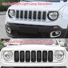 14PCS ABS Black Car Exterior Decoration Accessories for Jeep Renegade 2016 2017 2018 Tail Light Headlight Front Grille