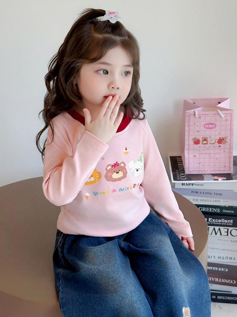 Girls' Stylish Long-Sleeve Base Layer T-Shirt for Spring & Autumn 2025