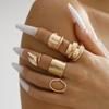 Fashion Women's 5 Piece Ring Set - Ladies Ring Metal Ring Glossy Ring Metal Ring Holiday Gift