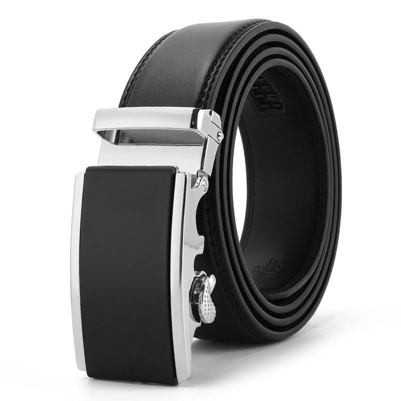 

Мужской ремень Натуральная двухслойная коровья кожа Автоматическая пряжка Высококачественный мужской ремень для брюк Бизнес 110-130CM