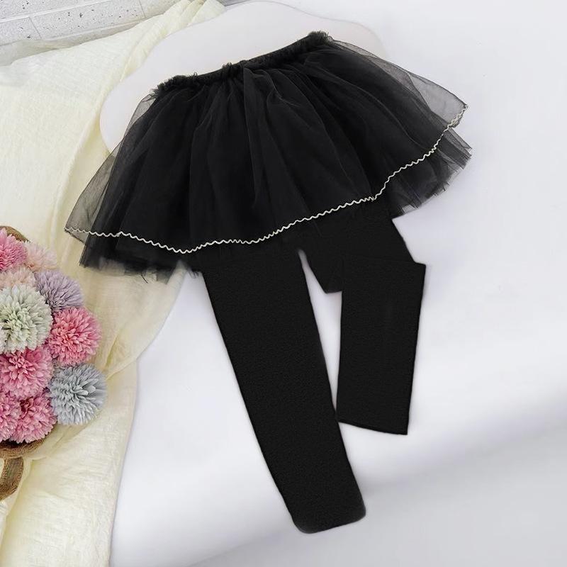 

Girl s Leggings Fluffy Skirt Culottes Casual Children s Leggings Girl s Pants 130 чёрный