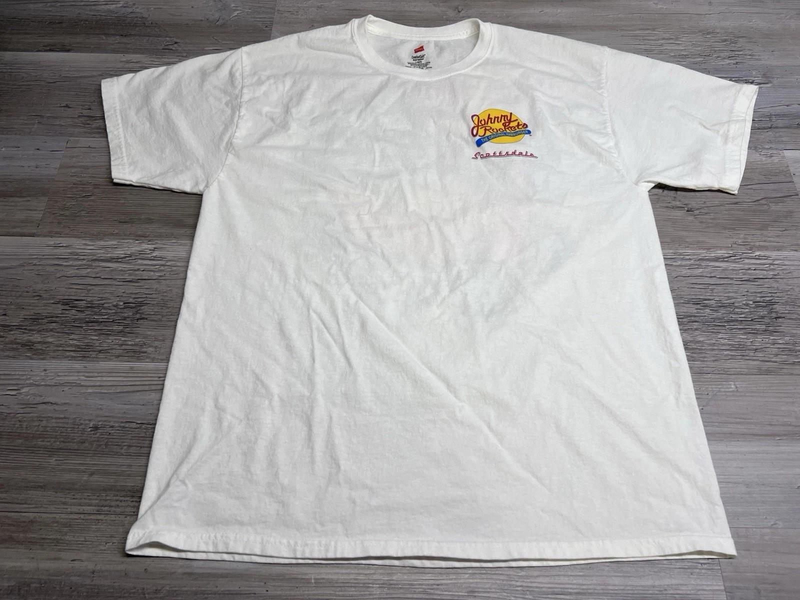 Johnny Rockets Scottsdale Arizona T-Shirt Short Sleeve Burger Joint Size L White 3XL