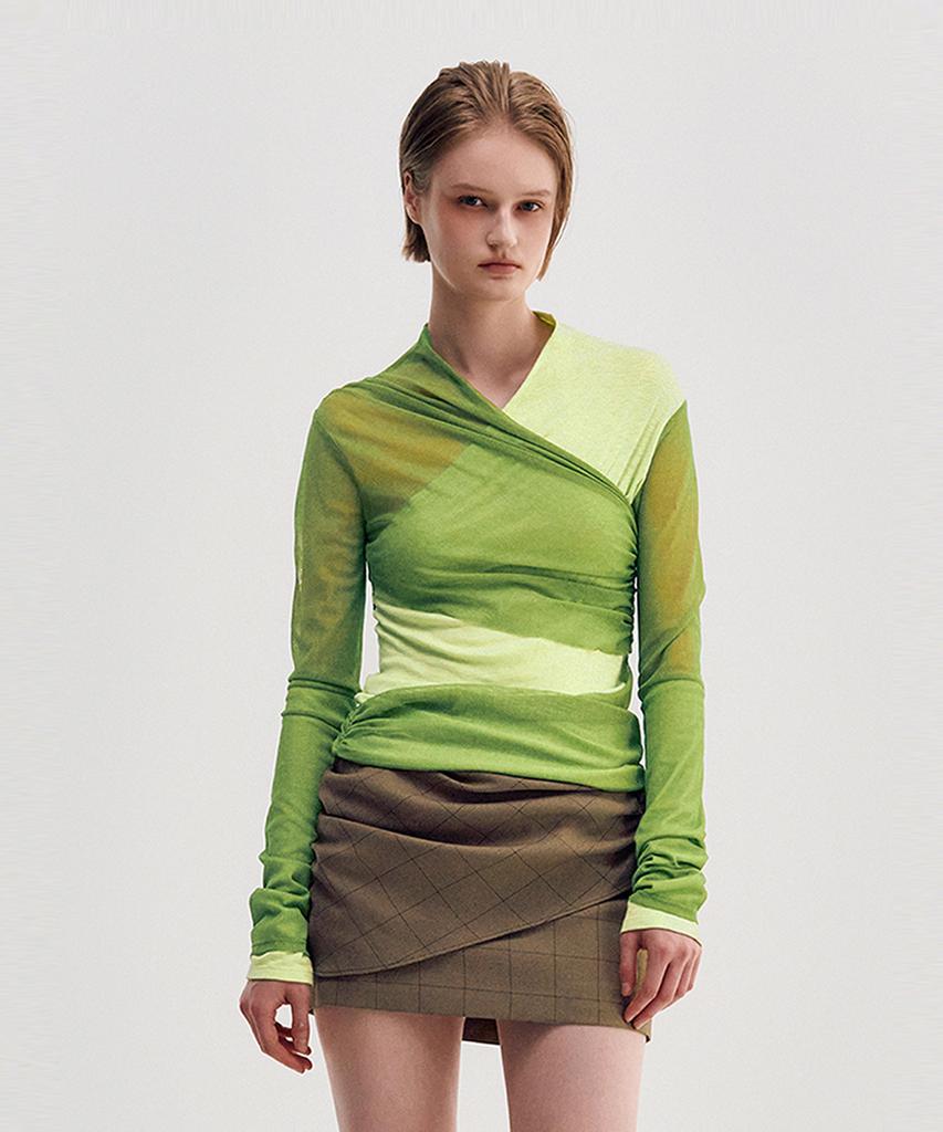 Kimjisu Layered Long Sleeve Top _ Green