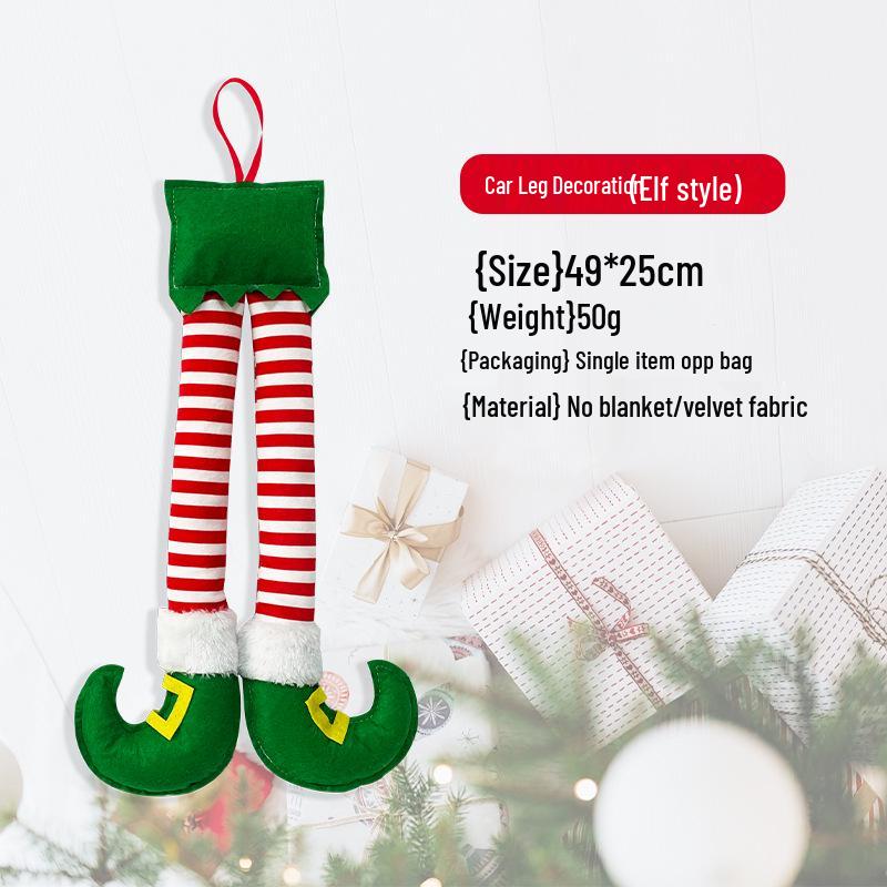 New Red Elf Leg Christmas Tree & Fireplace Decoration