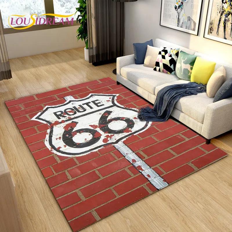 Tarihi Route 66, Ana Yol, mré estrada Alan Kilim, Ev Oturma Odası Yatak Odası Kanepe Paspas Dekor için Halı Halı, Kaymaz Zemin Mat