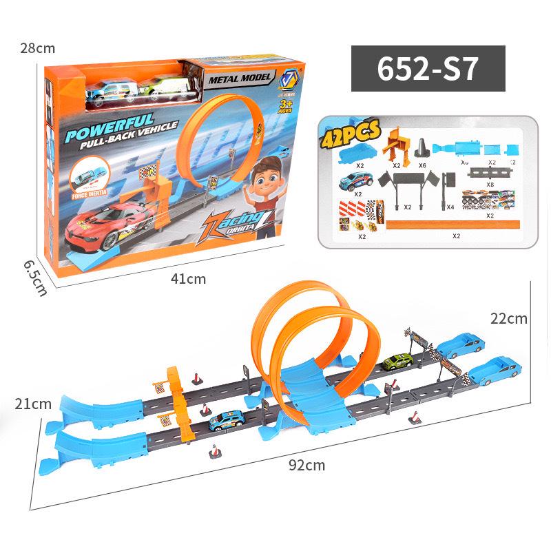 Boys' Metal Racing Toy Cars with Track Set