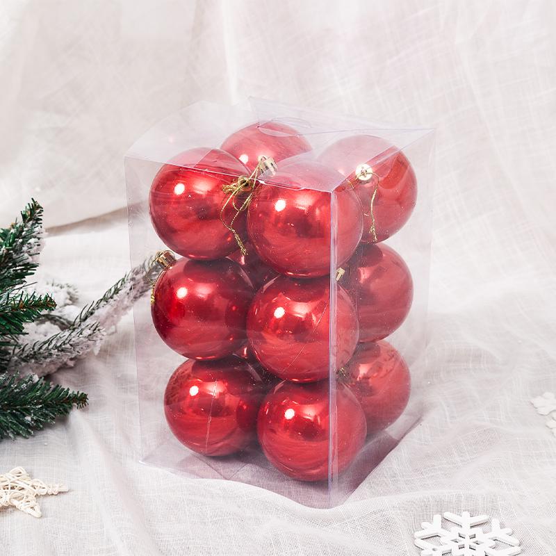 3-10CM Red Pearlescent Christmas Ornaments for Visual Merchandising - Available In 6CM, 8CM, 10CM Sizes