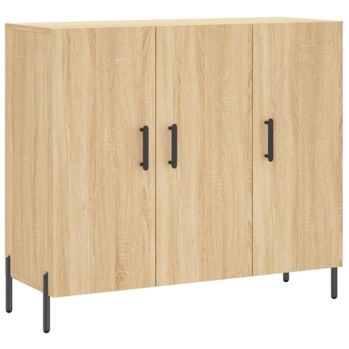 VidaXL Buffet chêne sonoma 90x34x80 cm bois d'ingénierie 828119