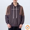 Design Sense Contrasting Color Splicing Heavy American Sweater Men'S Loose Large Size Trendy Couple Hoodie