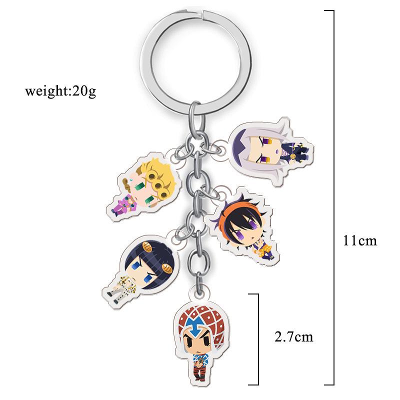 JOJO's Bizarre Adventure Acrylic Double-Sided Transparent Keychain Set of 5 Pendants