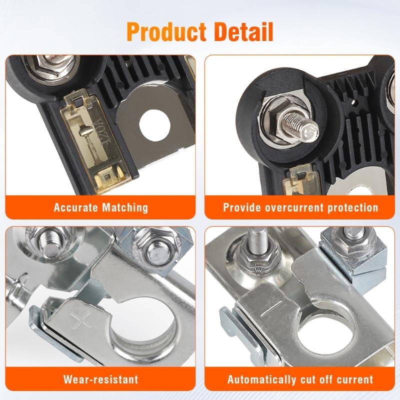 Upgrades Battery Terminals & Fuses  Set AE5Z14526BA Replacement Positive & Negative Battery Terminals Clamps with Fuses