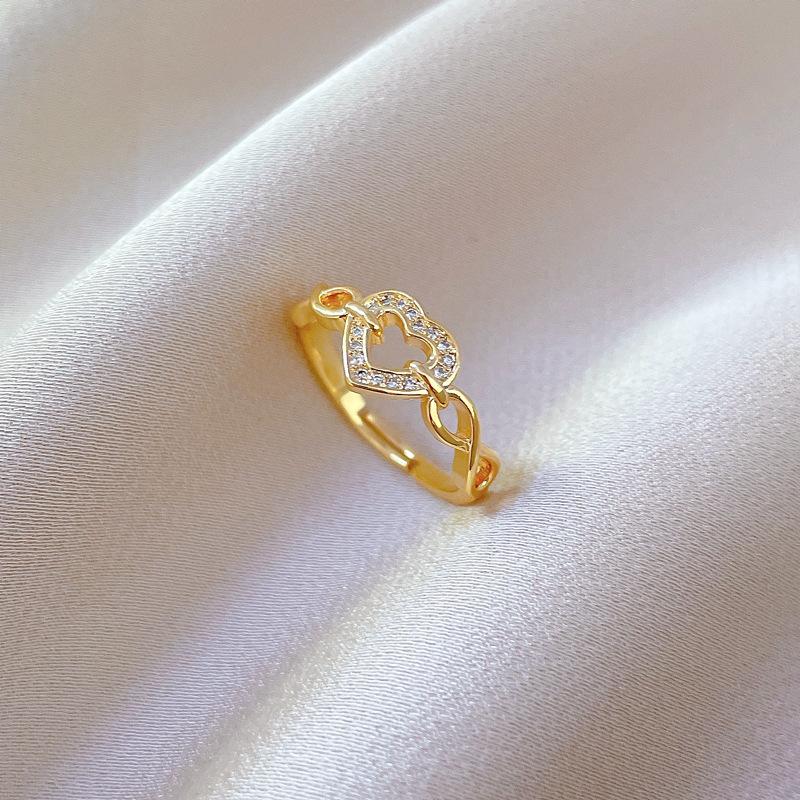 

Кольца в форме сердца для женщин 2024 года, новые модные золотые украшения, аксессуары для свадебной вечеринки Adjustable золотой