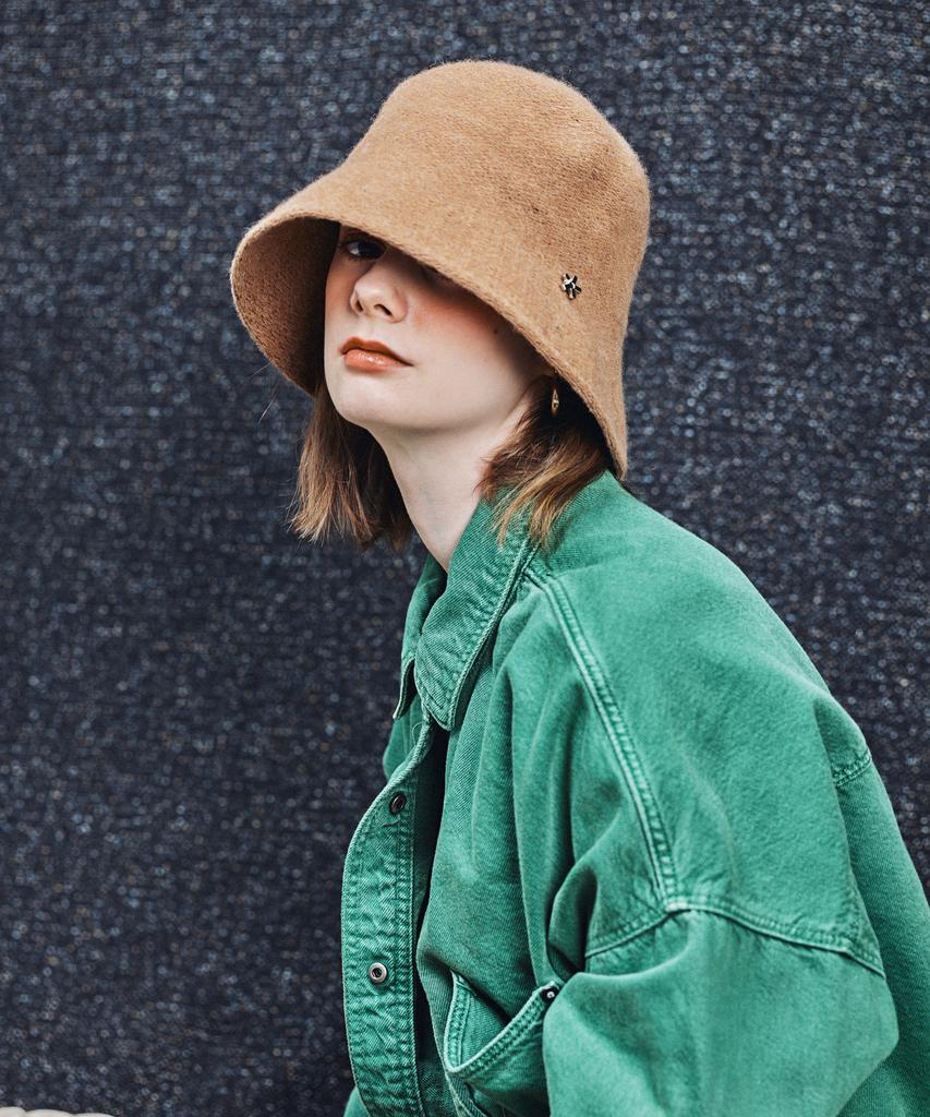 Elkebeullum Basic Wool Brown Bucket Hat
