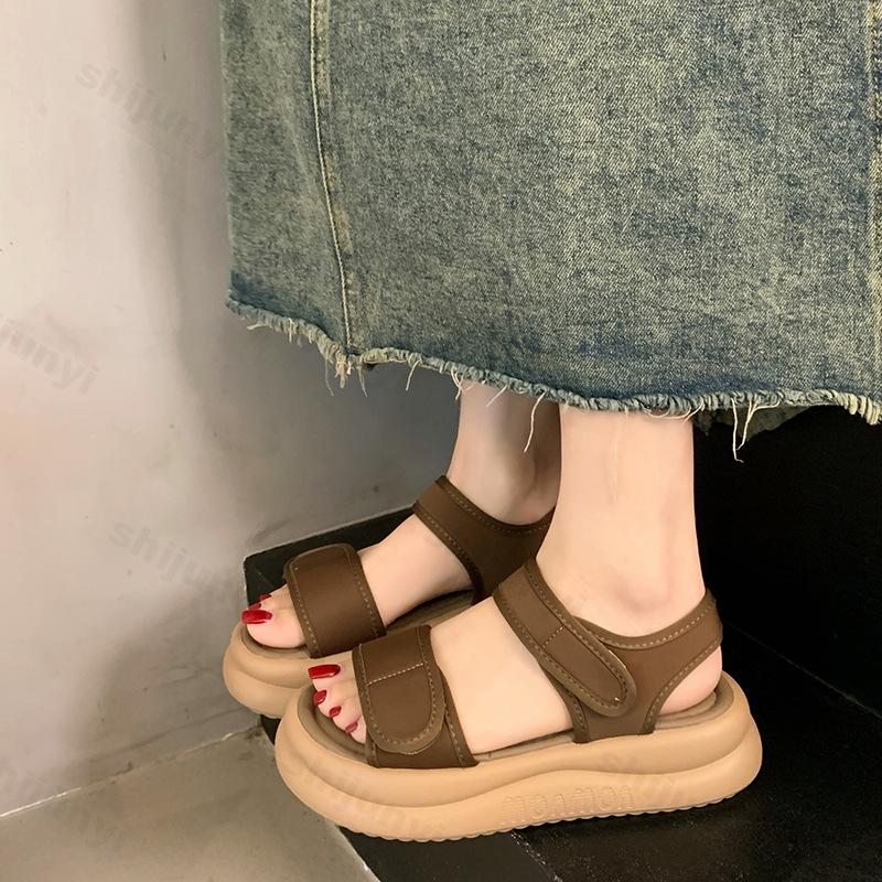 Fashion Thick Soled Roman Style Casual Sandals for Women 2025 New Summer Soft Soled Comfortable Versatile Shoes Open Toes Beach Sandals