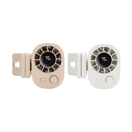 Clip-on Mini Fan 360 Degrees Rotating LED Display Speed Adjustable Desk Fan USB
