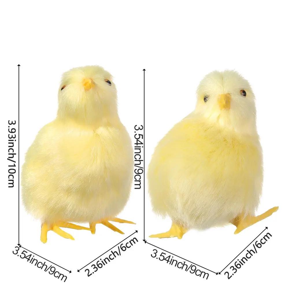 Mini Scene Model Home Decoration Easter  Chick Simulation Furry Chicken Lifelike Bird