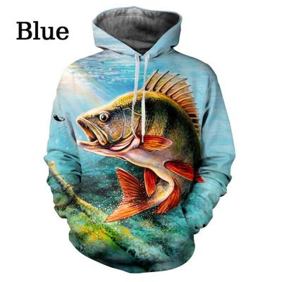 Pánská cool 3D mikina s potiskem ryby kapra, módní, ležérní, vtipná, personalizovaná hip hop mikina