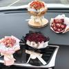 Natural Mini Rose Dried Flower Bouquet Car Air Outlet Pendant Aromatherapy Decoration Birthday Gift