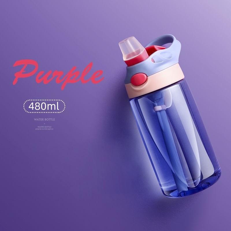 480ML Baby Feeding Cup Leakproof Straw Water Bottle Portable Outdoor Travel Camping Bottle Juice Drinking Bottle for Children
